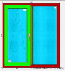 Окно двухстворчатое Trocal 70 ST.